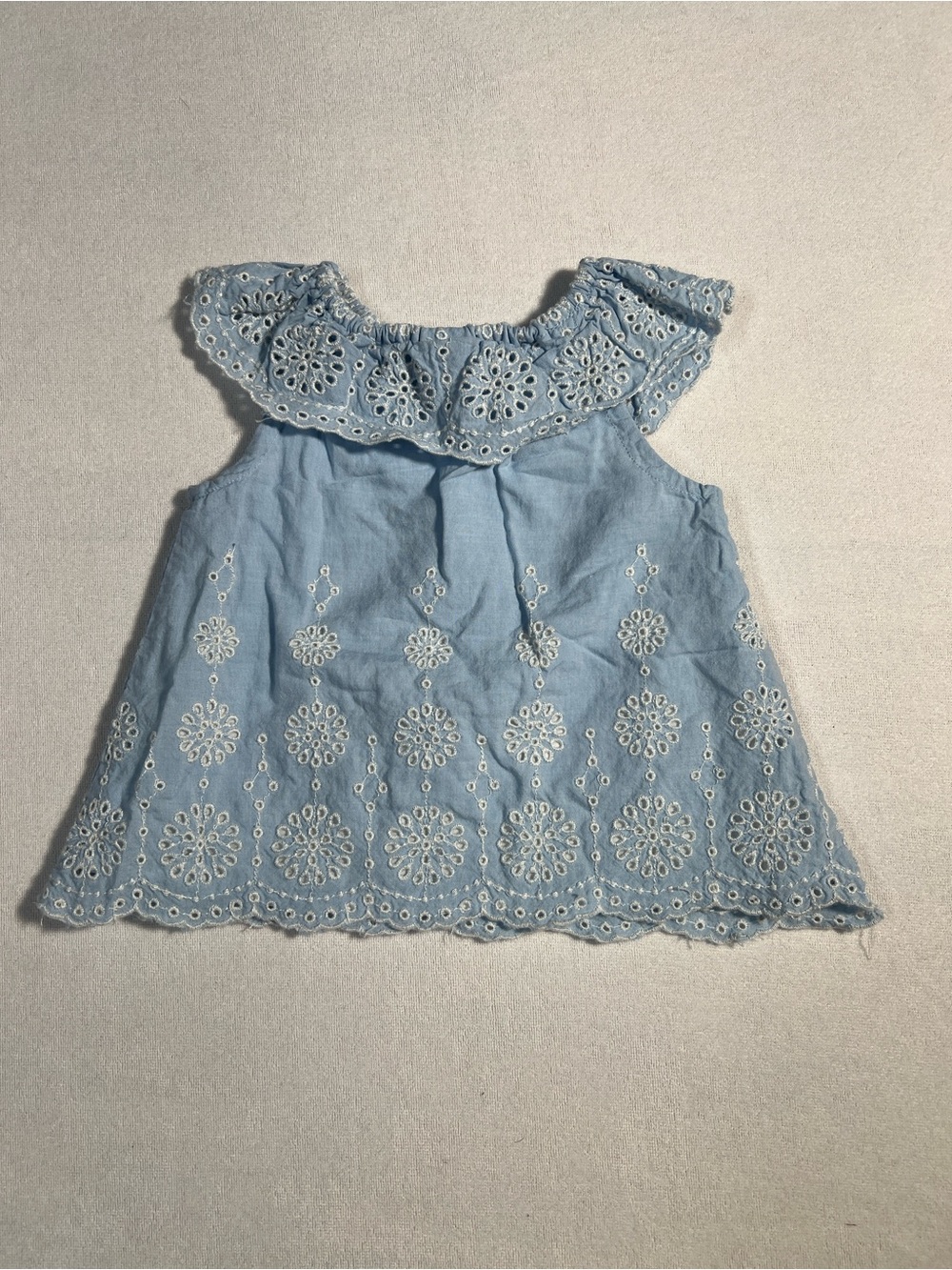 Adorable Little Me Baby Girl Eyelet Ruffle Top Size 9 Months